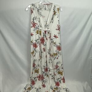 Rachel Pally Sleeveless Caftan Maxi Dress - Xs Rose Ivory Floral Print Vacation